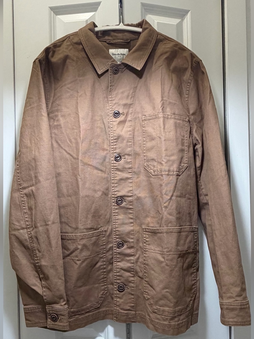 Goodfellow & Co Men's Brown Stretch Canvas Chore Shirt Jacket | Size M